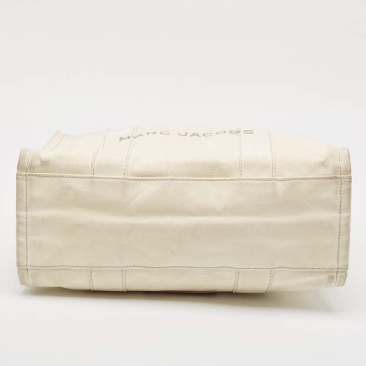 Pre Owned Marc Jacobs Cream Canvas Large The Tote Bag