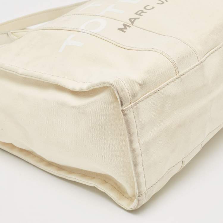 Pre Owned Marc Jacobs Cream Canvas Large The Tote Bag