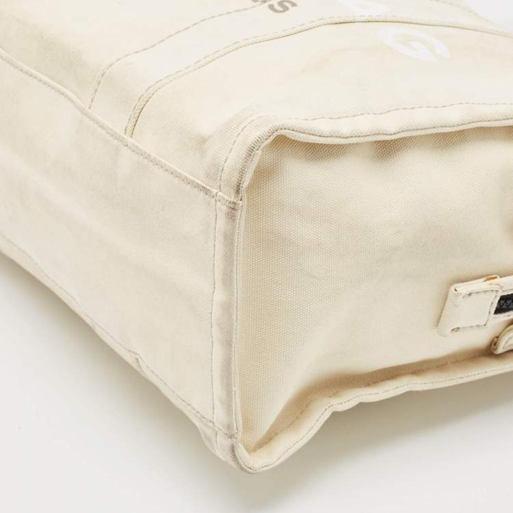 Pre Owned Marc Jacobs Cream Canvas Large The Tote Bag