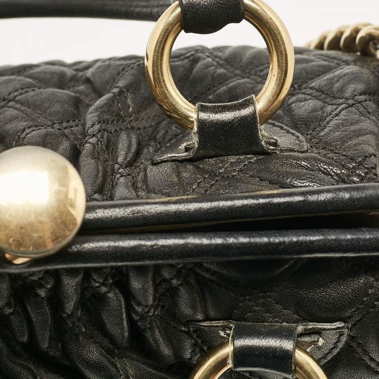Pre Owned Marc Jacobs Black Quilted Leather Stam Satchel