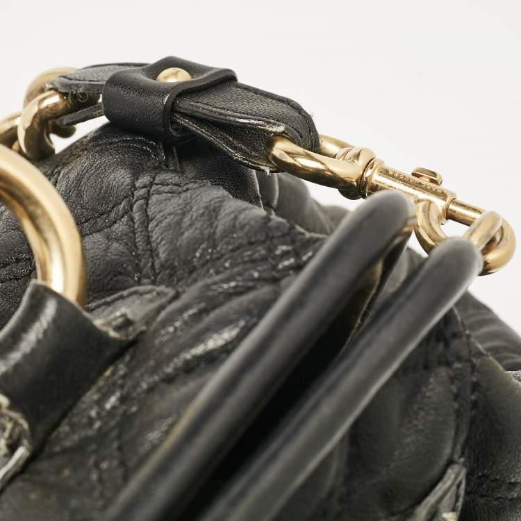 Pre Owned Marc Jacobs Black Quilted Leather Stam Satchel