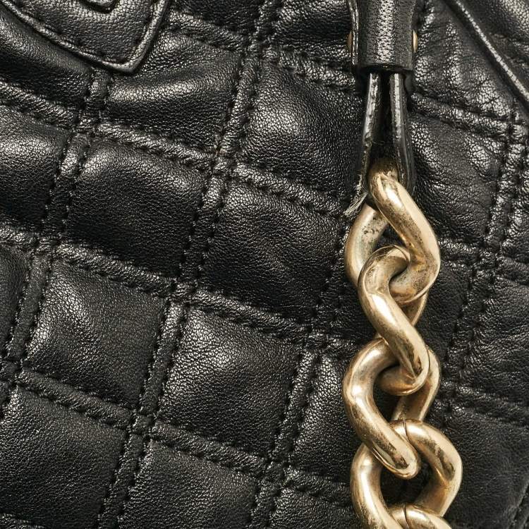Pre Owned Marc Jacobs Black Quilted Leather Stam Satchel