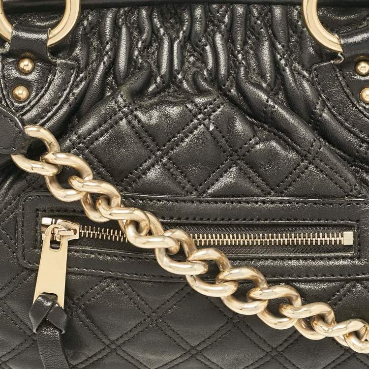 Pre Owned Marc Jacobs Black Quilted Leather Stam Satchel