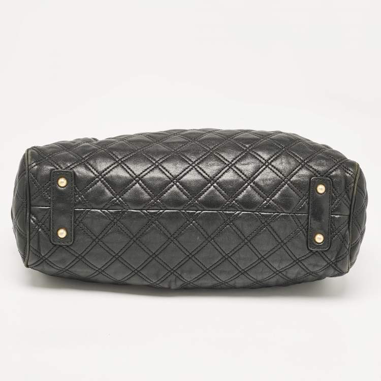 Pre Owned Marc Jacobs Black Quilted Leather Stam Satchel