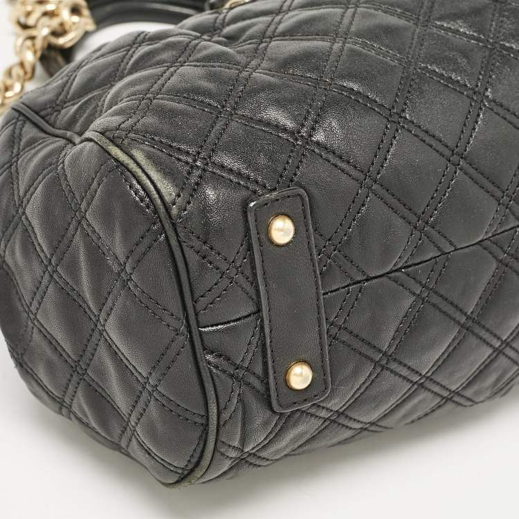 Pre Owned Marc Jacobs Black Quilted Leather Stam Satchel