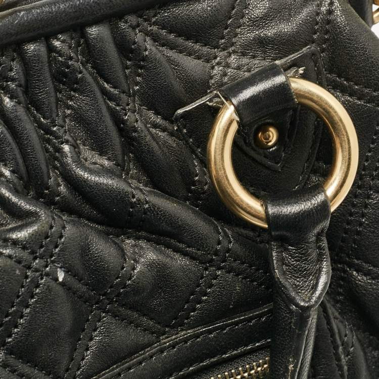 Pre Owned Marc Jacobs Black Quilted Leather Stam Satchel