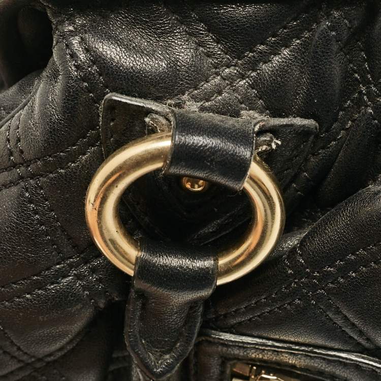 Pre Owned Marc Jacobs Black Quilted Leather Stam Satchel