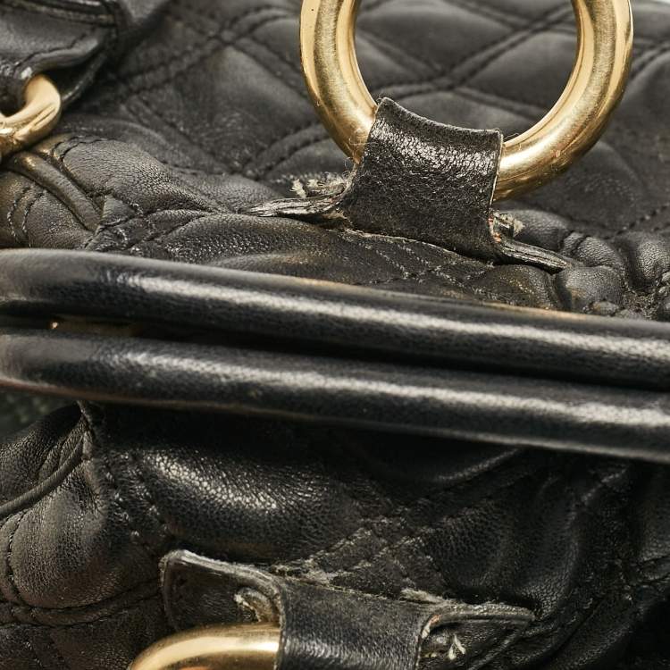 Pre Owned Marc Jacobs Black Quilted Leather Stam Satchel