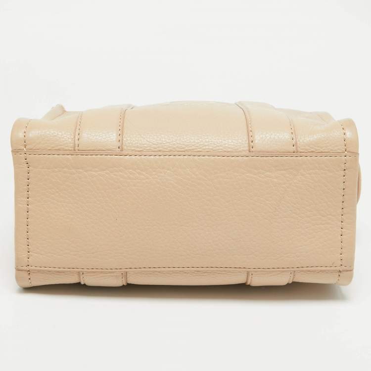 Pre Owned Marc Jacobs Beige Leather Small The Tote Bag