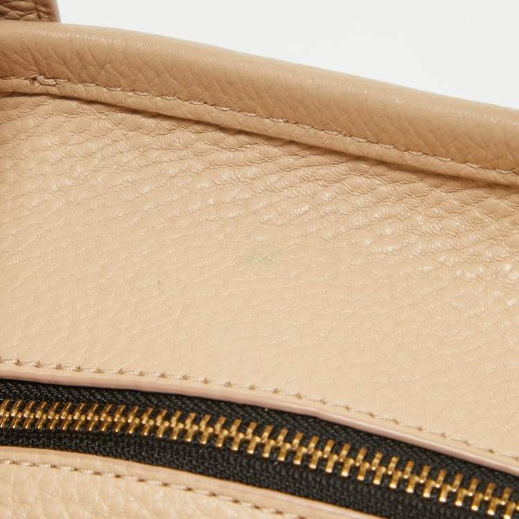 Pre Owned Marc Jacobs Beige Leather Small The Tote Bag