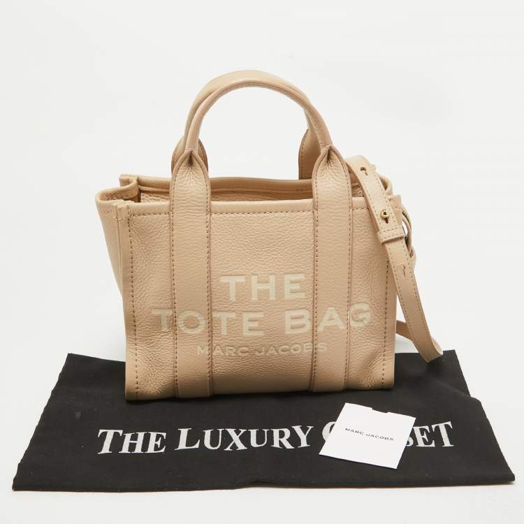 Pre Owned Marc Jacobs Beige Leather Small The Tote Bag