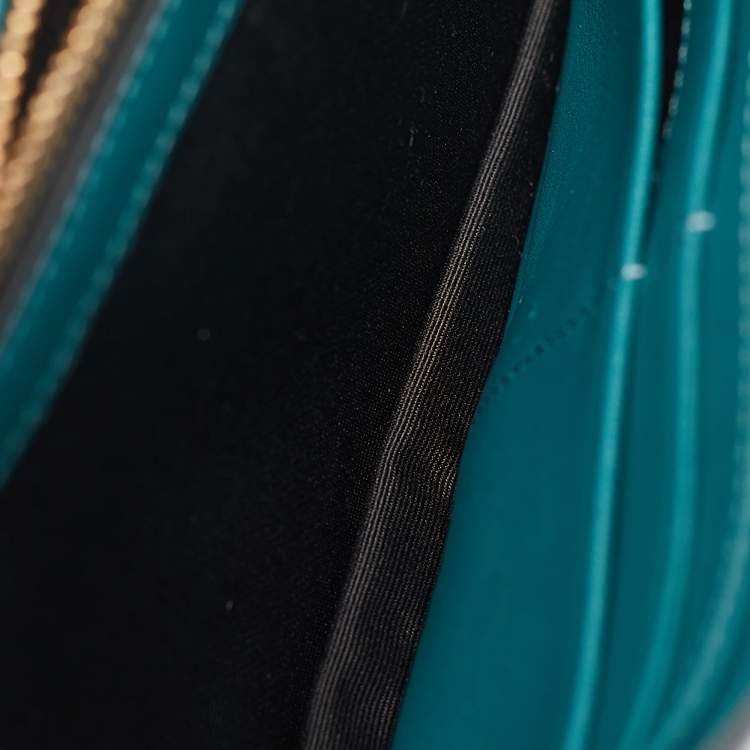 Pre Owned Marc Jacobs Teal Green Leather Jane Wallet On Chain