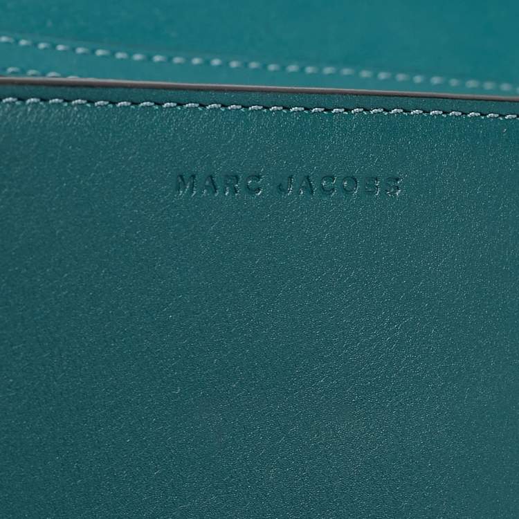 Pre Owned Marc Jacobs Teal Green Leather Jane Wallet On Chain
