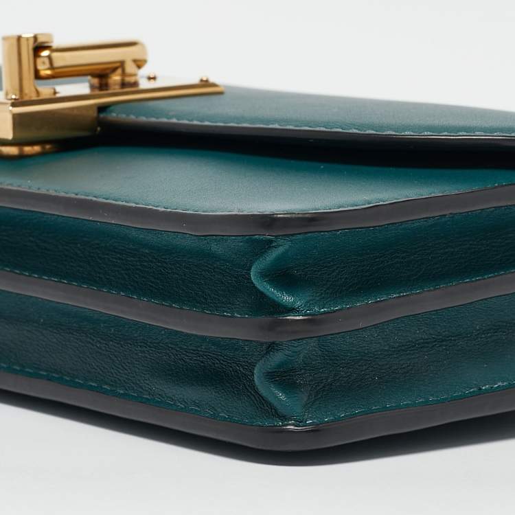 Pre Owned Marc Jacobs Teal Green Leather Jane Wallet On Chain