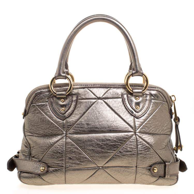 Pre Owned Marc Jacobs Gold Quilted Leather Satchel 