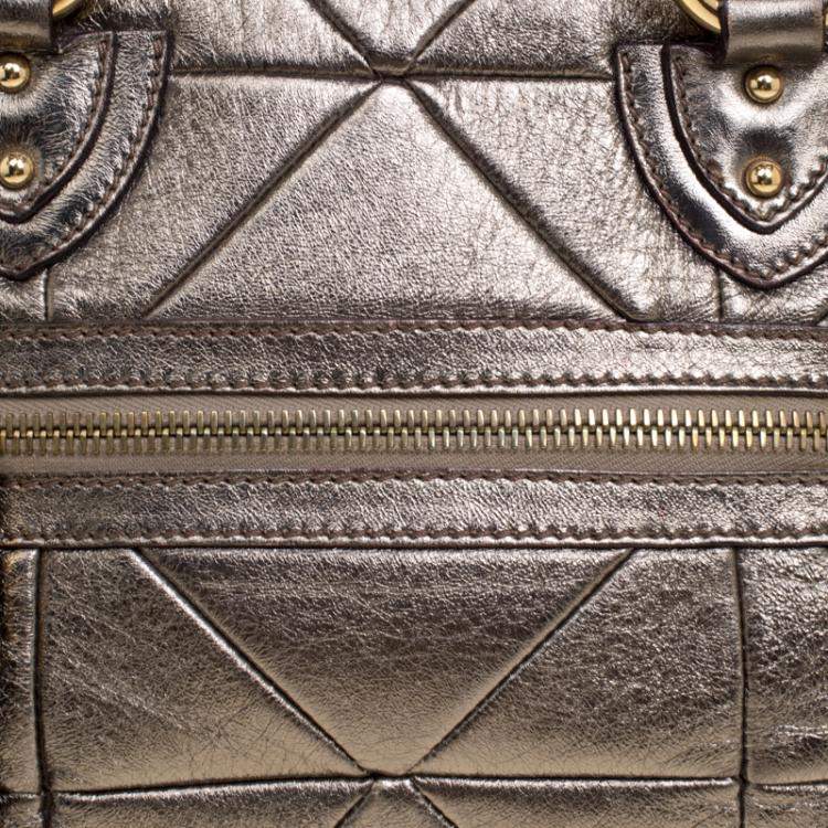 Pre Owned Marc Jacobs Gold Quilted Leather Satchel 