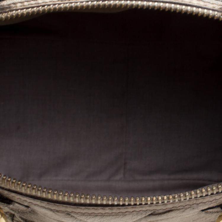 Pre Owned Marc Jacobs Gold Quilted Leather Satchel 