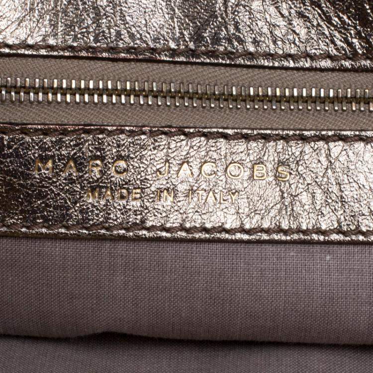 Pre Owned Marc Jacobs Gold Quilted Leather Satchel 