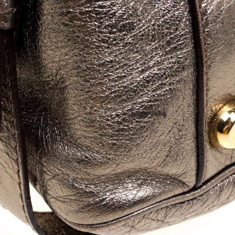 Pre Owned Marc Jacobs Gold Quilted Leather Satchel 