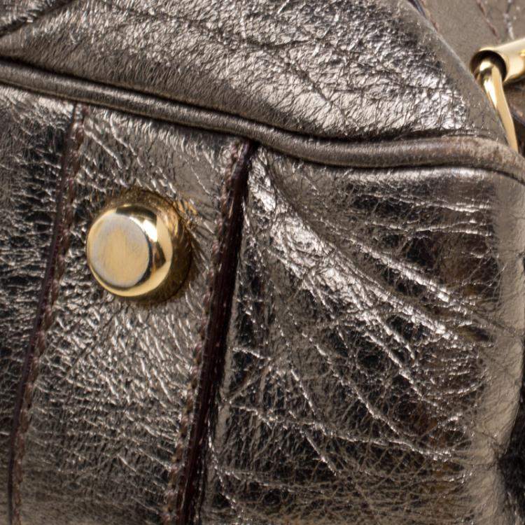Pre Owned Marc Jacobs Gold Quilted Leather Satchel 