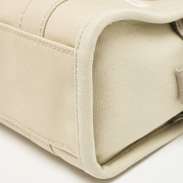 Pre Owned Marc Jacobs Beige/Light Green Canvas Small The Tote Bag