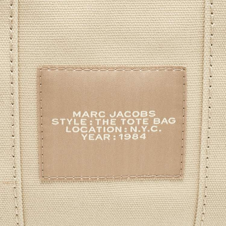 Pre Owned Marc Jacobs Beige/Light Green Canvas Small The Tote Bag