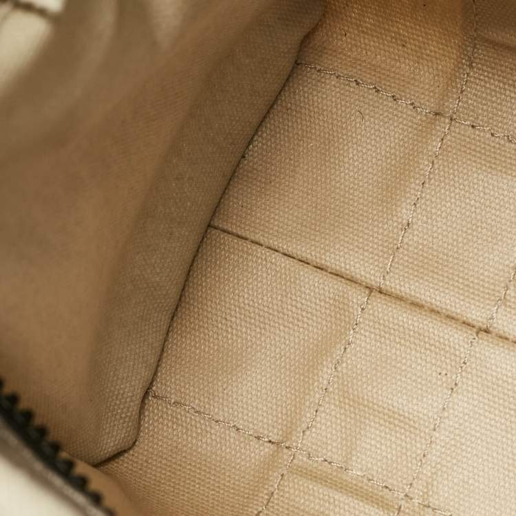 Pre Owned Marc Jacobs Beige/Light Green Canvas Small The Tote Bag