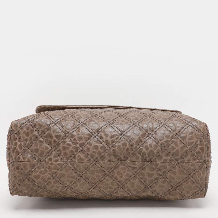 Pre Owned Marc Jacobs Light Brown Quilted Leather Flap Chain Shoulder Bag
