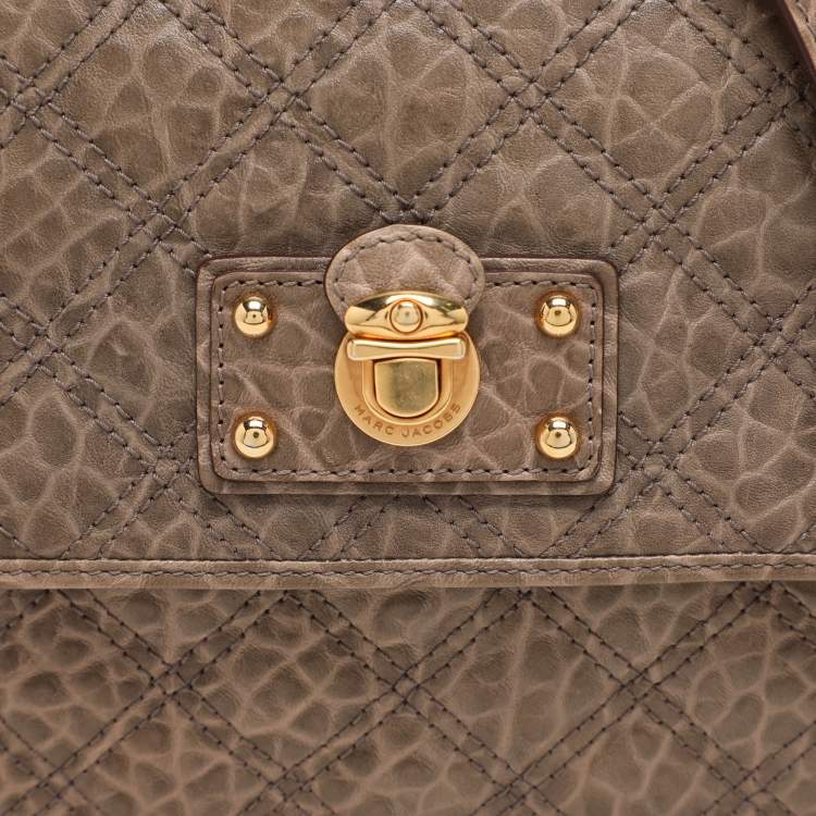 Pre Owned Marc Jacobs Light Brown Quilted Leather Flap Chain Shoulder Bag