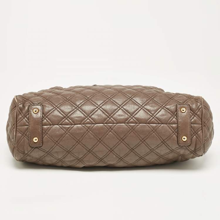 Pre Owned Marc Jacobs Brown Quilted Leather Stam Satchel