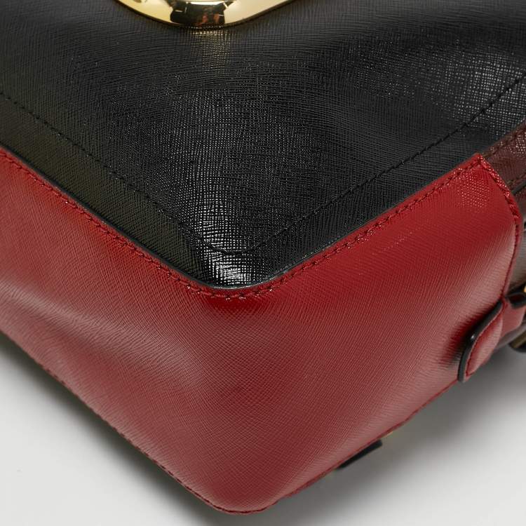 Pre Owned Marc Jacobs Black/Red Leather Pack Shot Backpack