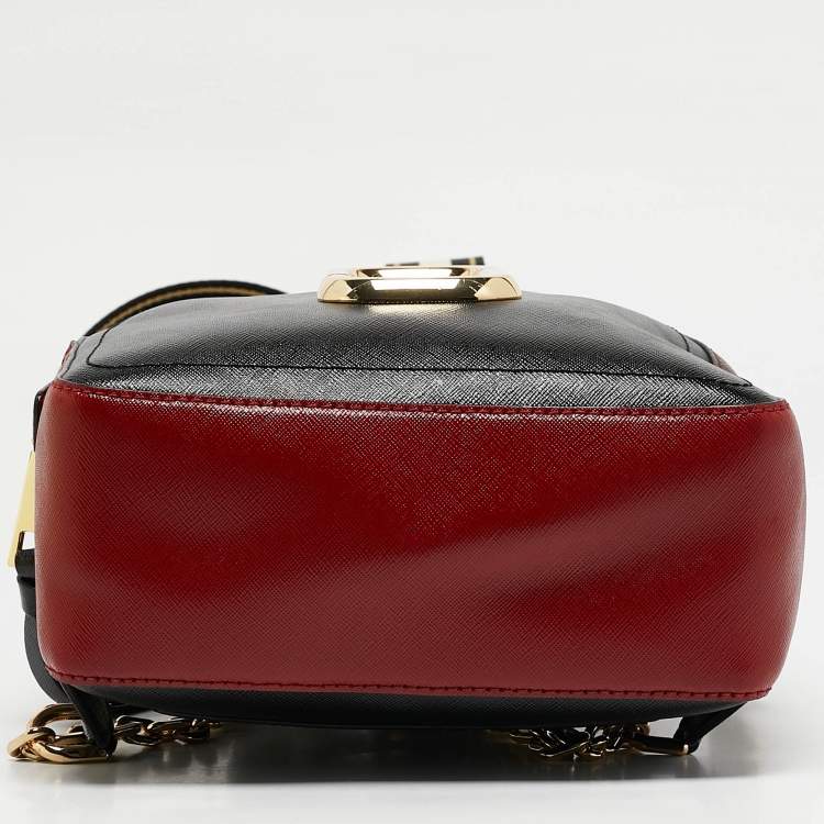 Pre Owned Marc Jacobs Black/Red Leather Pack Shot Backpack