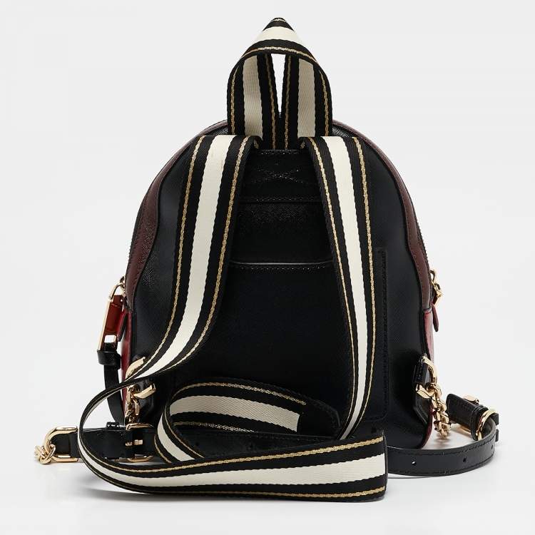 Pre Owned Marc Jacobs Black/Red Leather Pack Shot Backpack