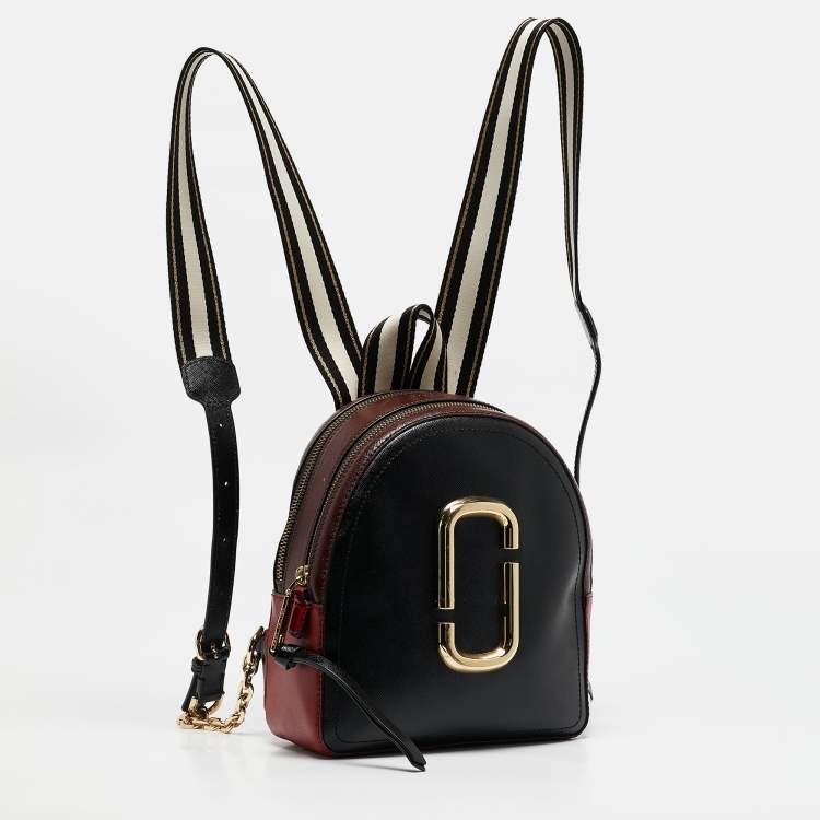 Pre Owned Marc Jacobs Black/Red Leather Pack Shot Backpack