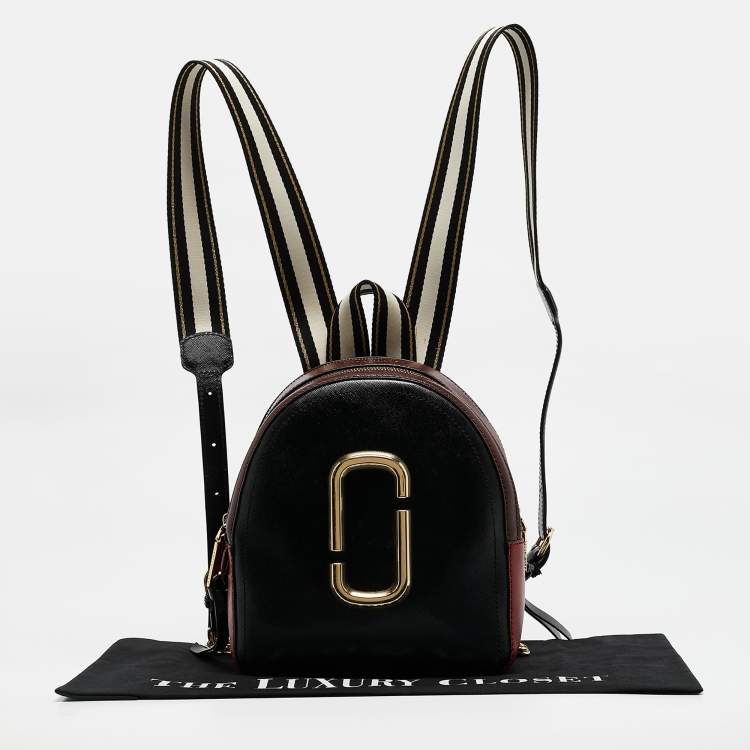Pre Owned Marc Jacobs Black/Red Leather Pack Shot Backpack