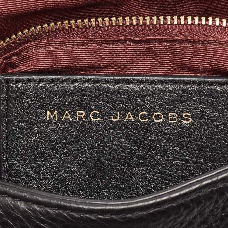 Pre Owned Marc Jacobs Black Leather Recruit Nomad Saddle Shoulder Bag