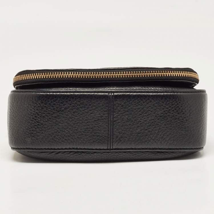 Pre Owned Marc Jacobs Black Leather Recruit Nomad Saddle Shoulder Bag