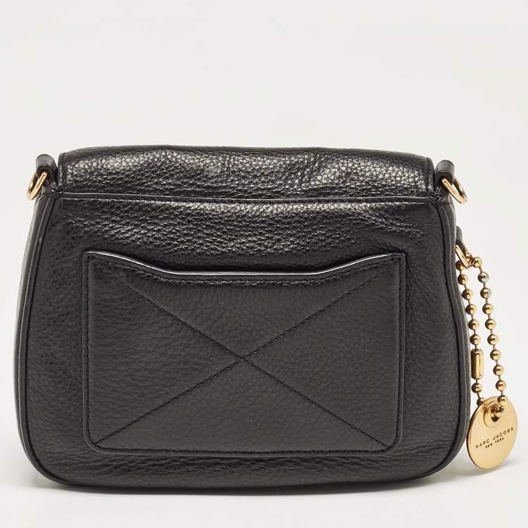 Pre Owned Marc Jacobs Black Leather Recruit Nomad Saddle Shoulder Bag