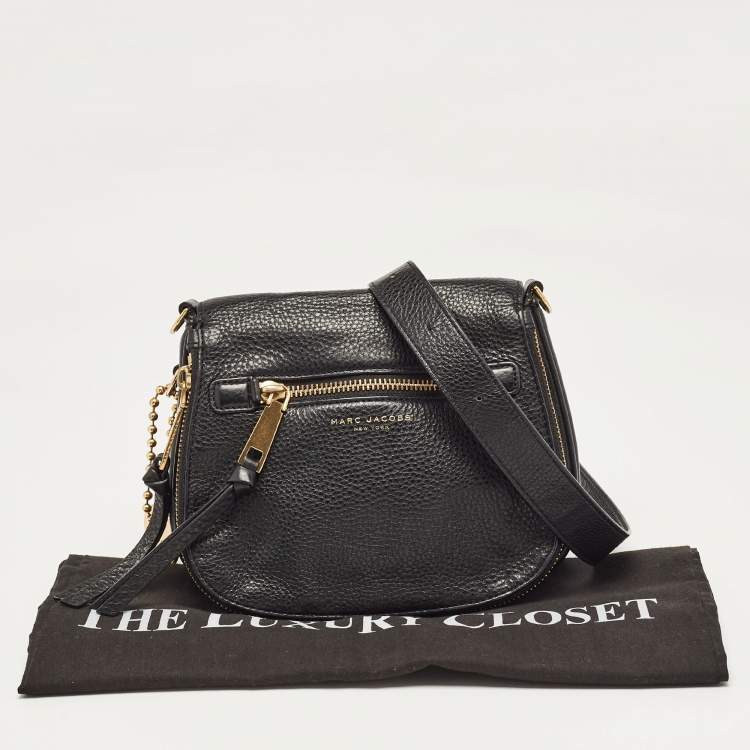 Pre Owned Marc Jacobs Black Leather Recruit Nomad Saddle Shoulder Bag