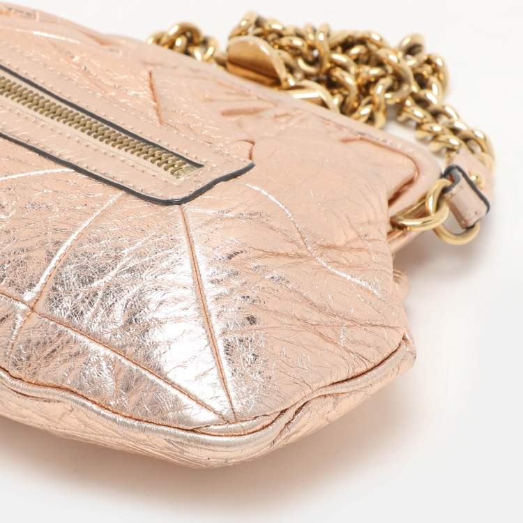 Pre Owned Marc Jacobs Rose Gold Leather Stam Shoulder Bag