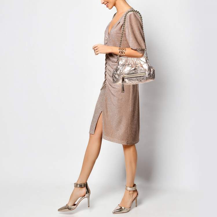 Pre Owned Marc Jacobs Rose Gold Leather Stam Shoulder Bag