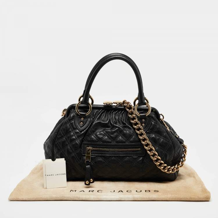 Pre Owned Marc Jacobs Black Quilted Leather Stam Satchel