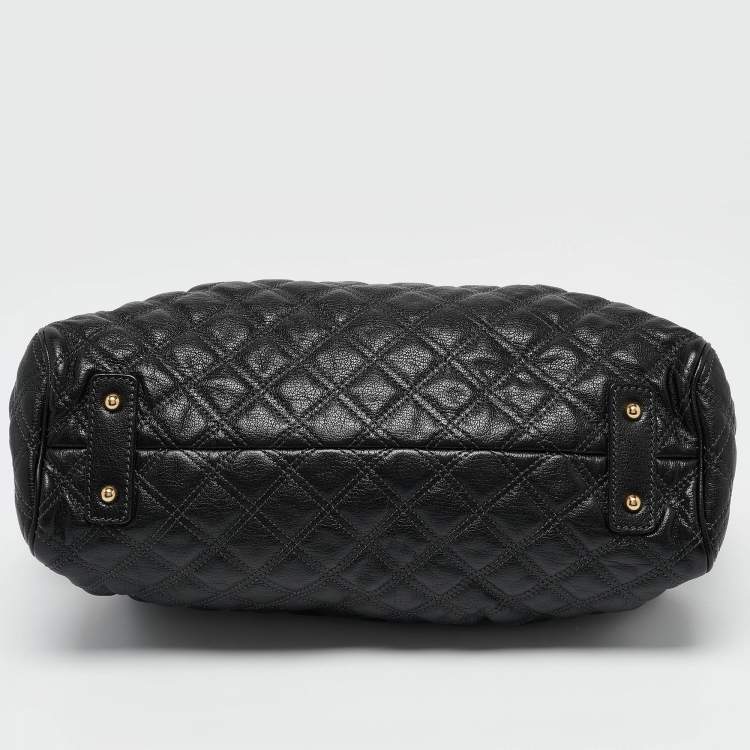 Pre Owned Marc Jacobs Black Quilted Leather Stam Satchel