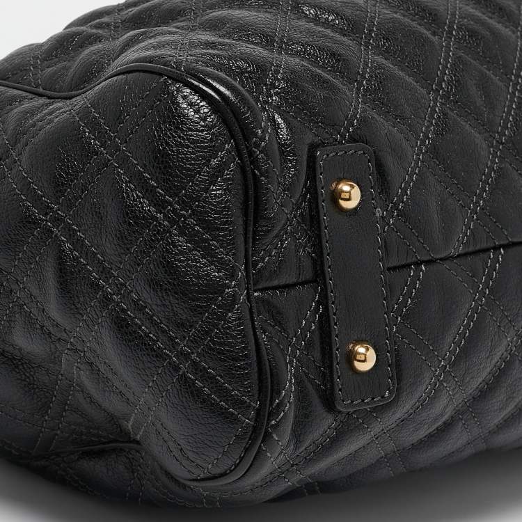 Pre Owned Marc Jacobs Black Quilted Leather Stam Satchel