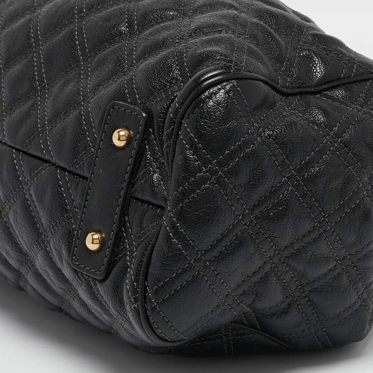 Pre Owned Marc Jacobs Black Quilted Leather Stam Satchel