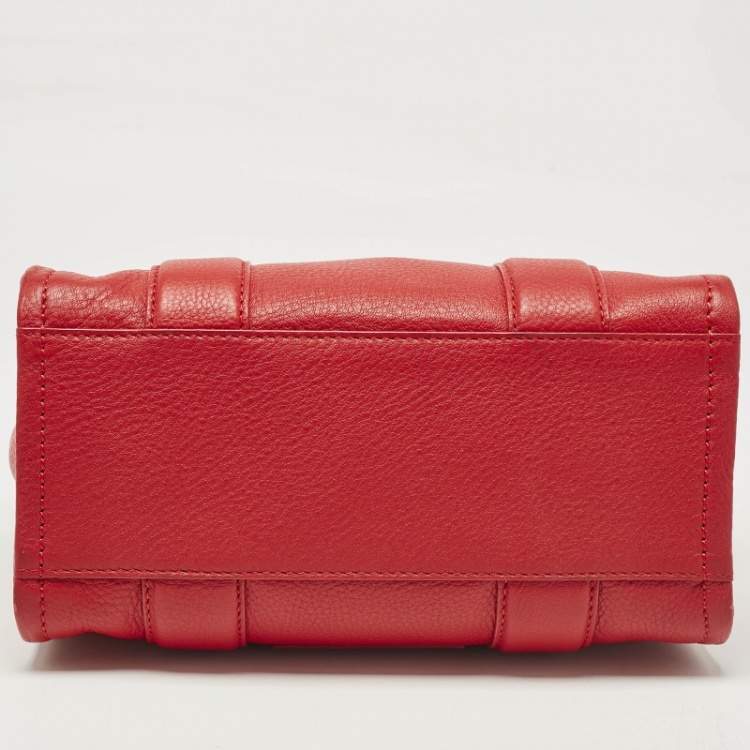 Pre Owned Marc Jacobs Red Leather Small The Tote Bag