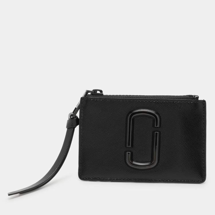 Pre Owned Marc Jacobs Black Patent Leather Snapshot Card Holder Wallet
