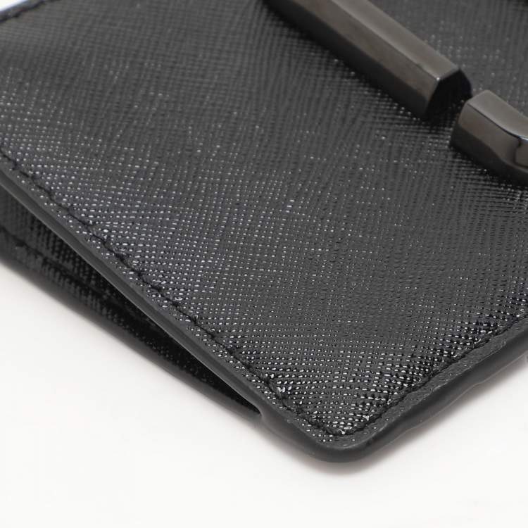 Pre Owned Marc Jacobs Black Patent Leather Snapshot Card Holder Wallet