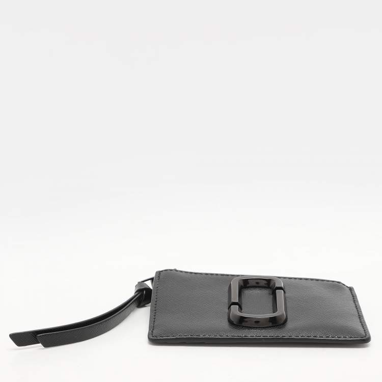 Pre Owned Marc Jacobs Black Patent Leather Snapshot Card Holder Wallet