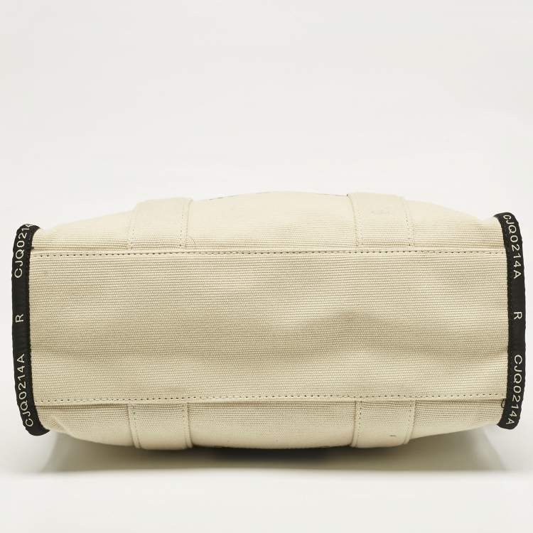 Pre Owned Marc Jacobs Cream Canvas Large The Tote Bag